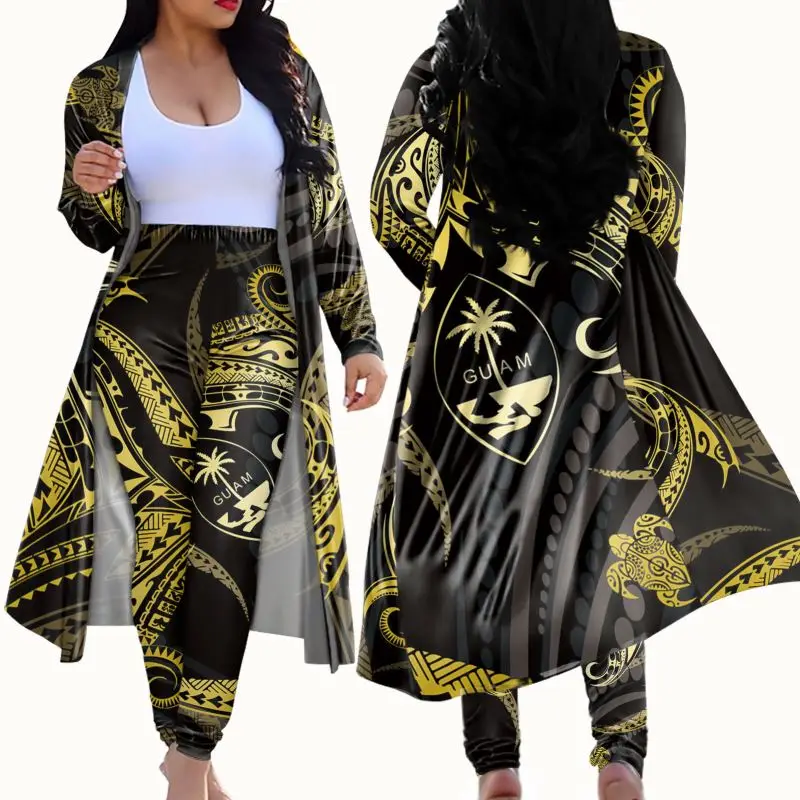 أسود 2 مجموعة البولينيزية القبلية طباعة النسيج سيدة الخريف معطف طويل طماق وتتسابق غوام تصميم ملابس النساء السراويل Buy البولينيزية ملابس منقوشة خريف 2020 النساء السراويل الأزهار Pritn Product On Alibaba Com
