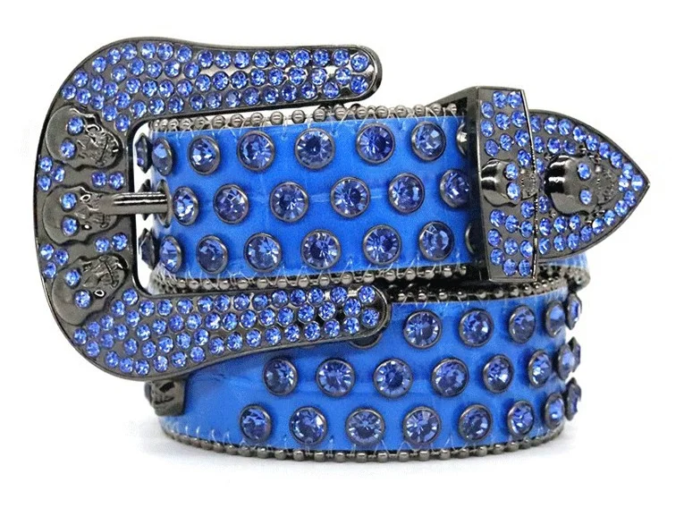 Женский кожаный ремень со стразами