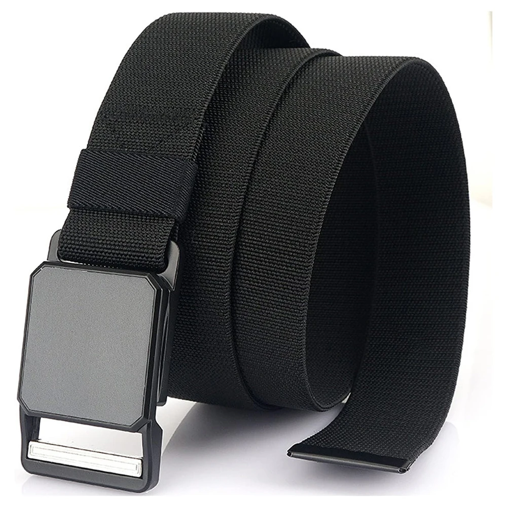 Wear-resistant Tactical Elastic Belts Men Quick Release Magnetic Buckle Stretch Webbing Heavy Duty Work Golf Belt