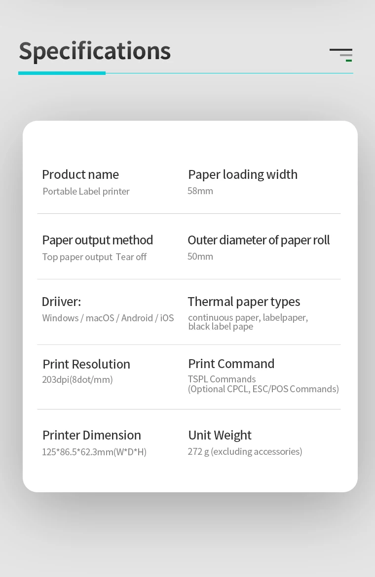 Inkless Mini Bluetooth Label Printer with Multiple Templates, Wide Waterproof Labels, Portable Thermal Sticker Label for School