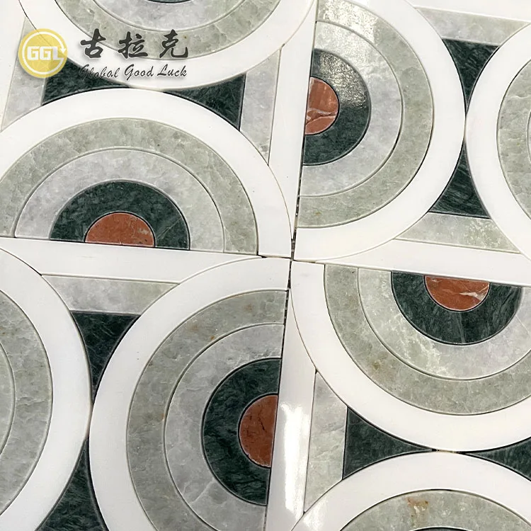 Hot Sale Waterjet Cutting Marble Mosaic Tile For Interior Wall or Floor manufacture