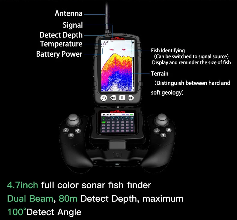 Boatman Fighterpro Bait Boat Gps Autopilot 500m Distance Fishing Bait