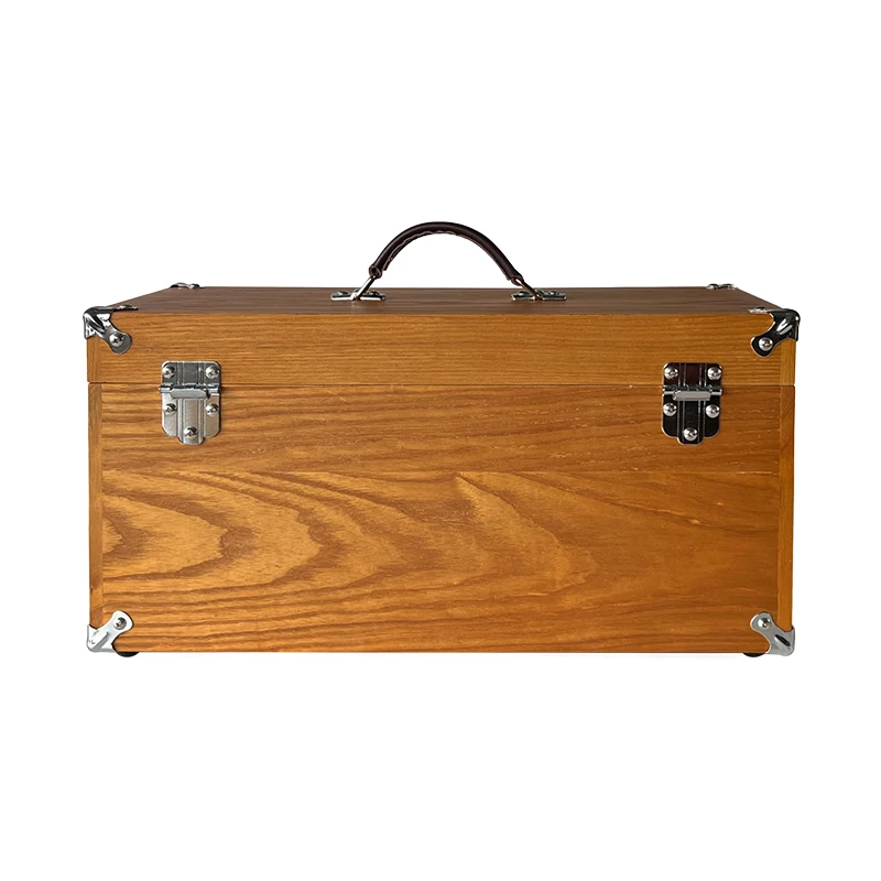 Factory Direct Custom Double Layer Solid Wooden Tool Box Custom Wooden & Bamboo Packaging Boxes