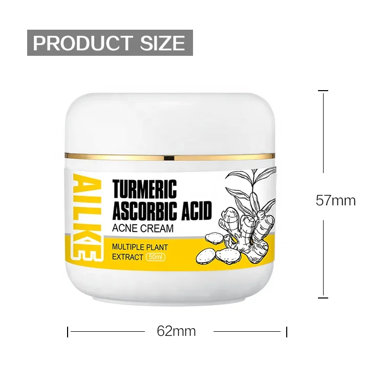Ailke Tumeric Pimples Vitamin C Remove Moisturizing Cleansing Face Smoothing Night Acne Facial Cream for Glowing Skin