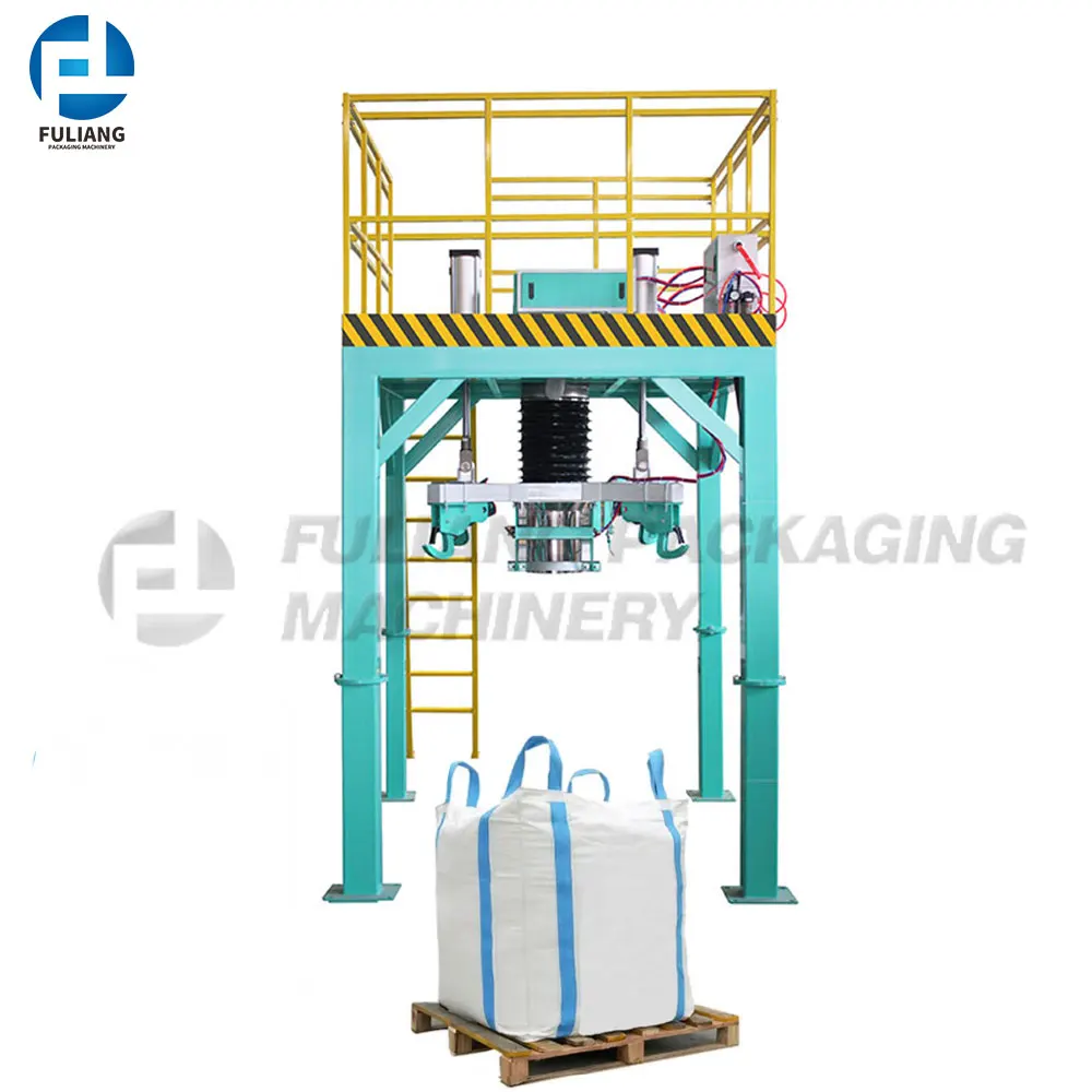 Automatic Weighing Scale Filling Bulk Bag Wood Pellets Sand Cement Jumbo Ton Bag Packing Machine Filler for 800kg 1000kg Bag