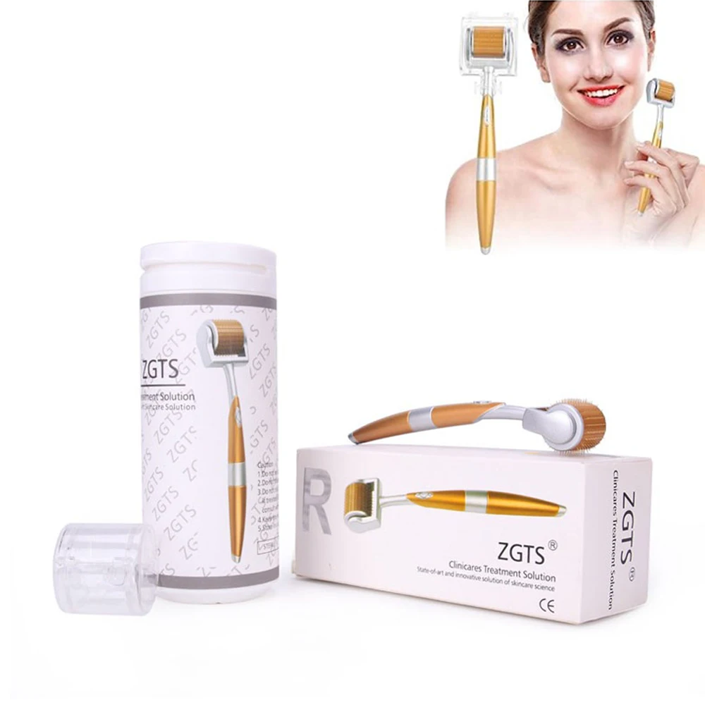 ZGTS Derma Roller Professional 192 Titanium Needles Skin Care Facial Needle With Case for Hair Beard Growth