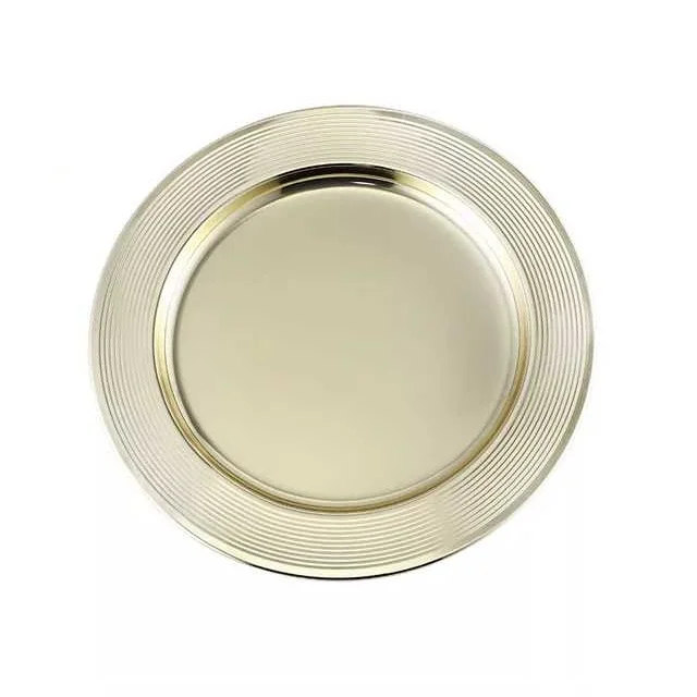 High Quality 30cm Stainless Steel Magnetic Tray Eco-Friendly for Charger Plate Serving Dish for Home or Wedding Wholesale