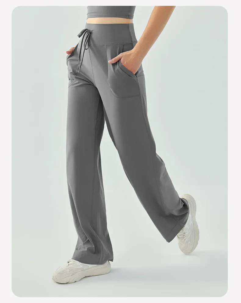 New Best Seller High Waist Straight Flared Pants Casual Drapey Feel