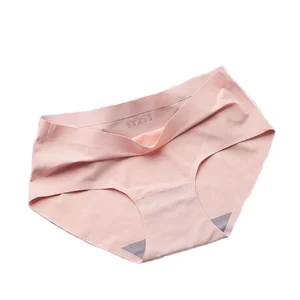 Women's Summer Low-Rise Solid Knitted Nylon Underwear Seamless Quick Dry Breathable Crotch Sexy Young Girl Style Waist Logo