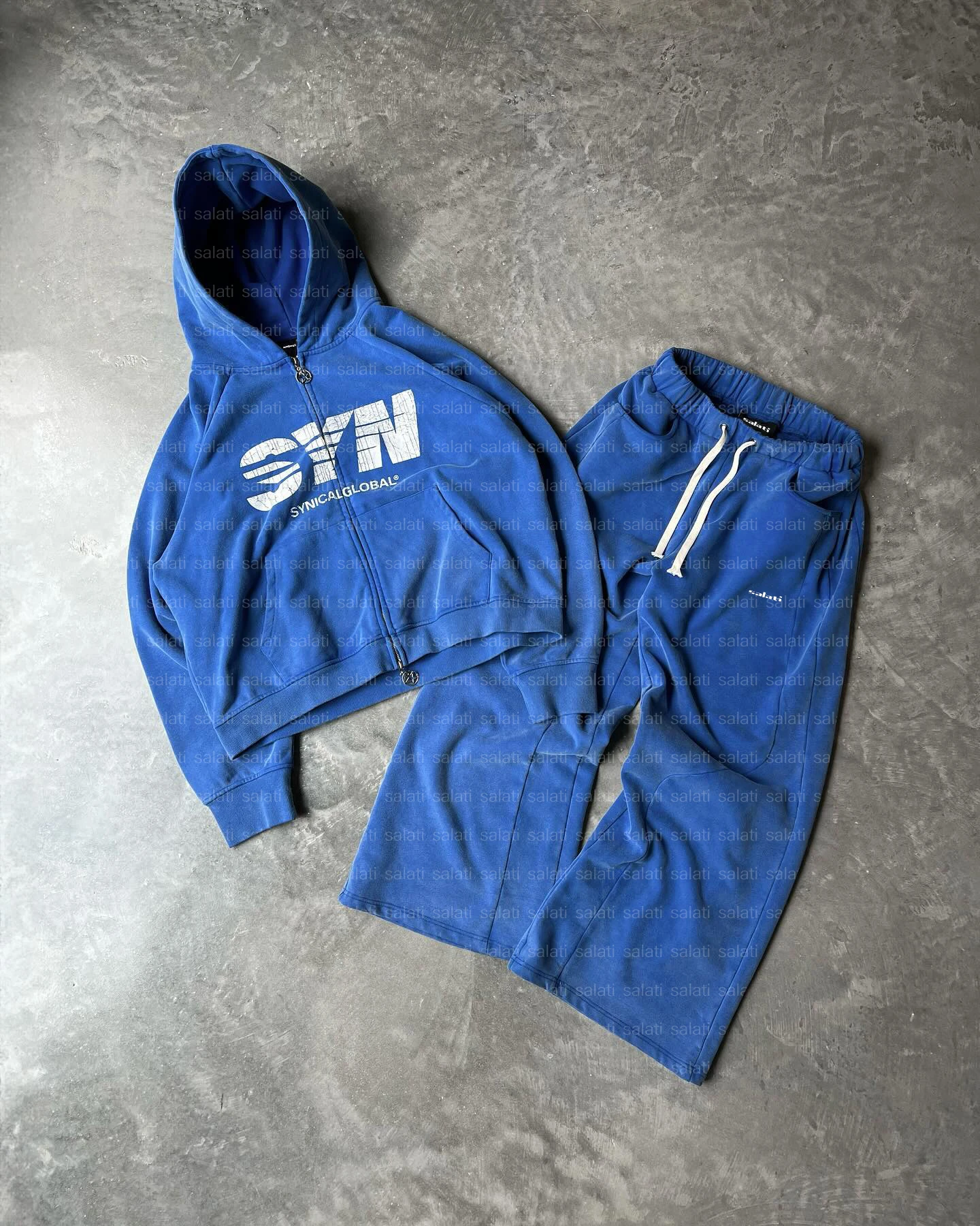 Custom Straight Leg Sweatpants and Hoodie Set Print Jogging Sweat Suit Acid Wash Sweatsuit Sports Stack Flared Tracksuit for Men gallery 7