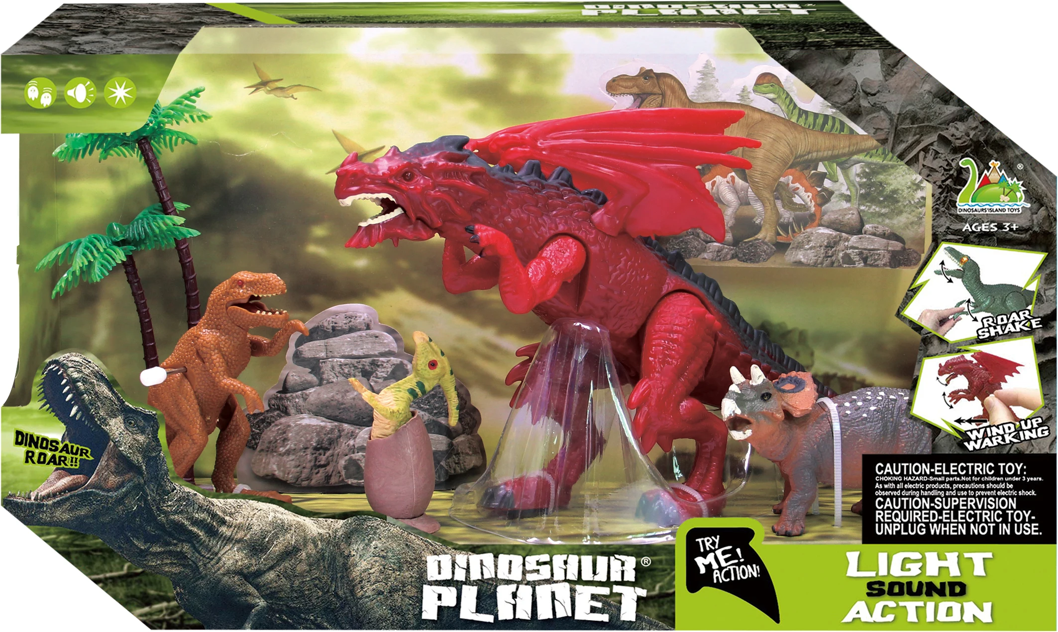 Light & Sound Remote Control Dinosaur Toys Set