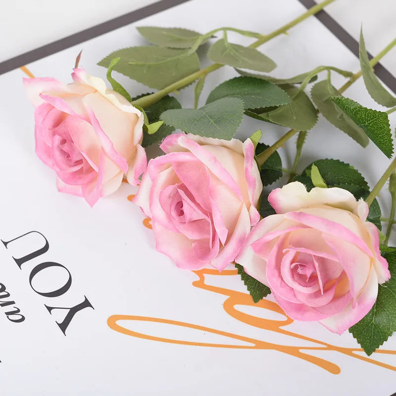 Factory Wholesale Rose Single Artificial Flower Real Touch Rose Flower