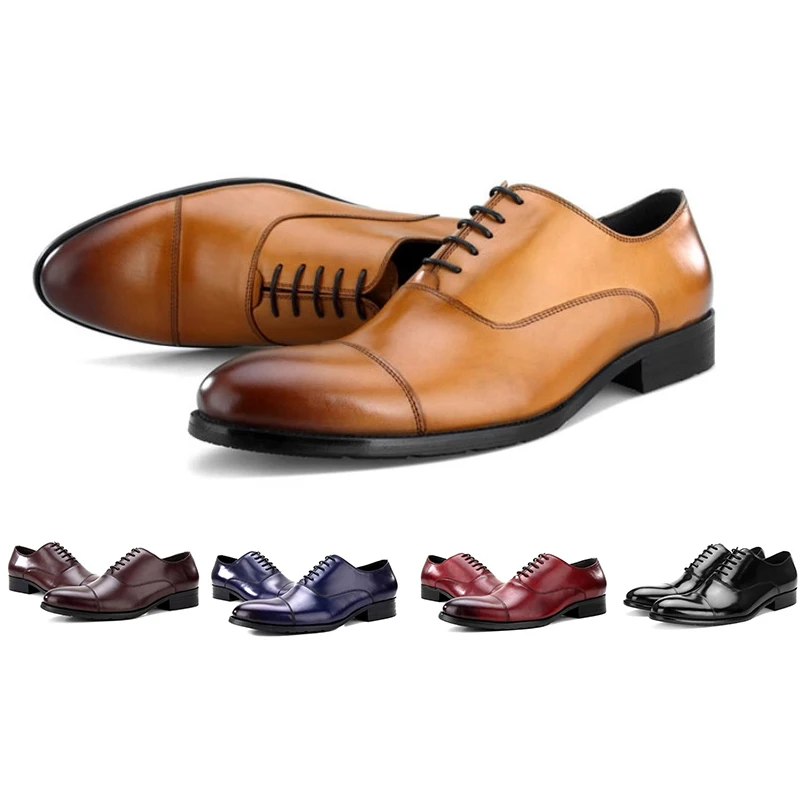 Wholesale Factory Price Wholesale Men's Lace Up Custom Handmade Leather New  Design Casual Business Dress Shoes Oxford for Man Stock From m.