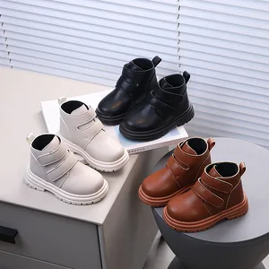 Autumn Winter Short Boots Super Warm Shoes Leather Boots Children Outwear Leather Casual Boots for Kids Boys Girls