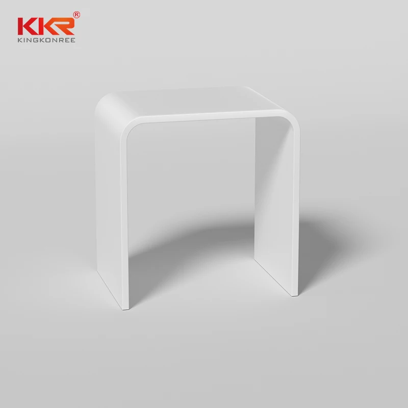 KKR Anti-slip Flexible Color Solid Surface Artificial Stone Resin Bathroom Shower Stool