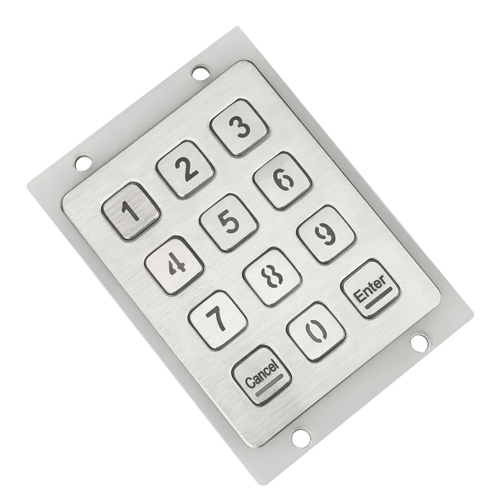 support bank debit credit card reader rugged PCI metal keypad with 12 keys