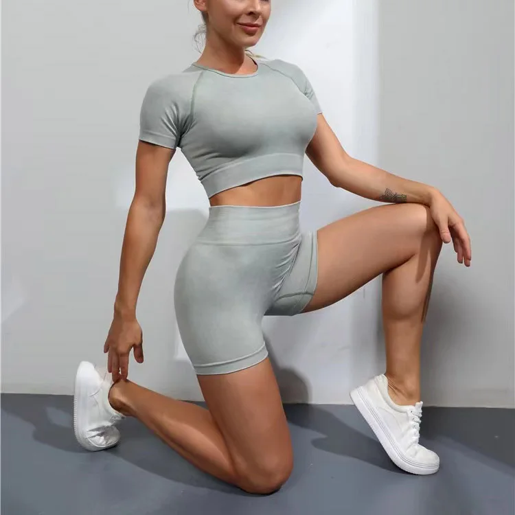 Seamless Gym Fitness Sets Gym Crop Top 