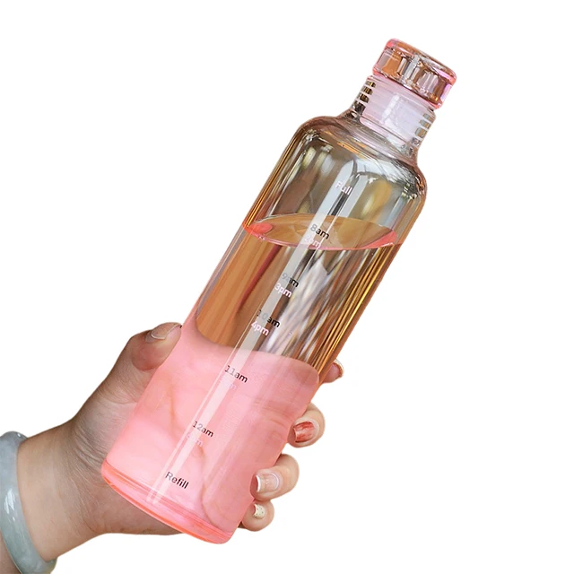 Luxury Anti-Corrosion Coated Glass Water Bottle Direct Drinking for Adults for Gym & Travel Boiling Water Applicable