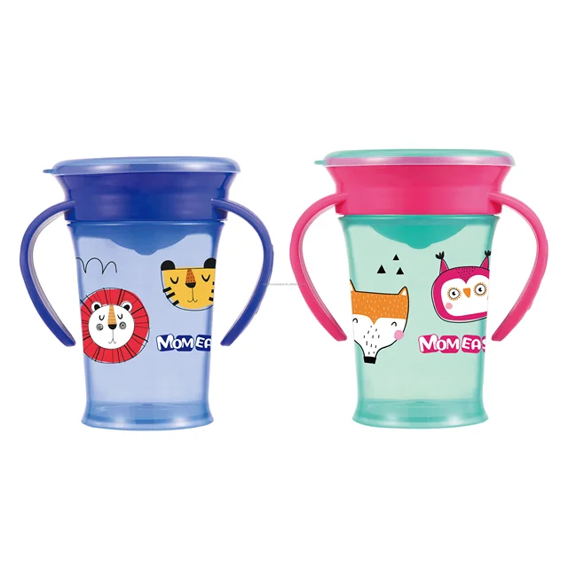 7oz /210ml  360 Degree Natural Drinking Baby Cup With Double Handle PP Baby Training Cup
