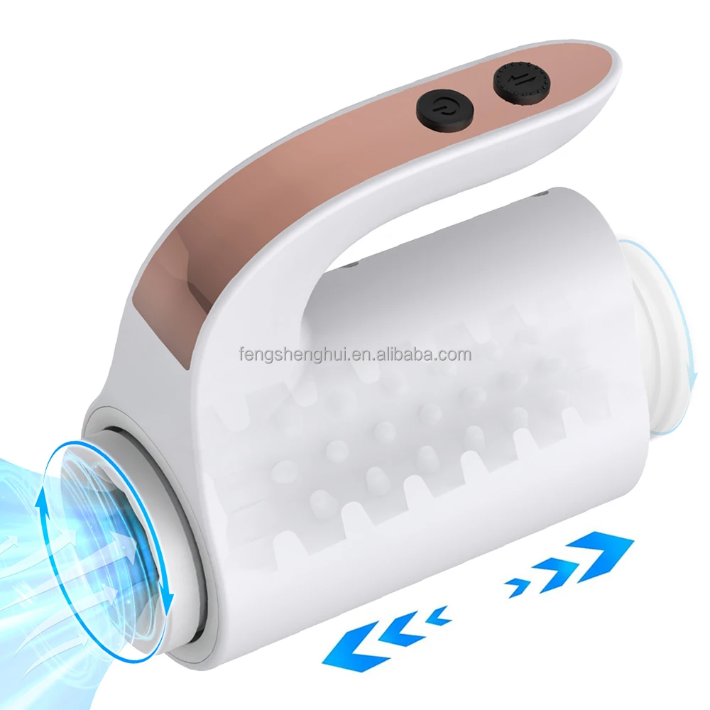 Portable Dual-Channel USB Male Masturbator Automatic Telescopic Vagina  Machine with Airplane Cup TPE Material Sex Toy for Men