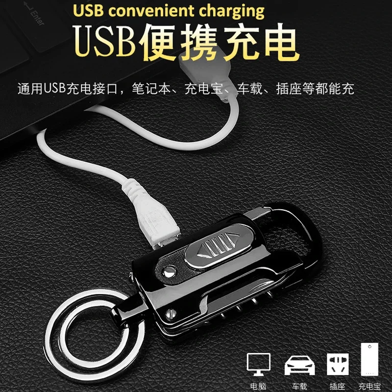 10 in 1 Multifunction Keychain Lighter Wine Bottle Opener Usb Lighter Knife Lighter Rechargeable Key Chain Lighter