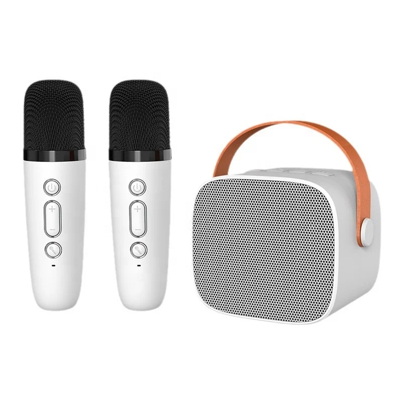 2023 Mini Karaoke Machine with 2 Wireless Microphones Portable JW Blue Tooth Speaker Handheld Mic Gift for Kids Home Party