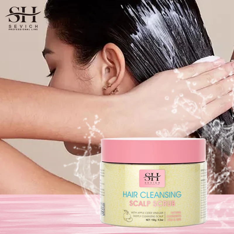 Scalp Scrub Cream Private Label Sea Salt Deep Cleansing Anti Itch Remove Dandruff Hair Growth Scrub Shampoo