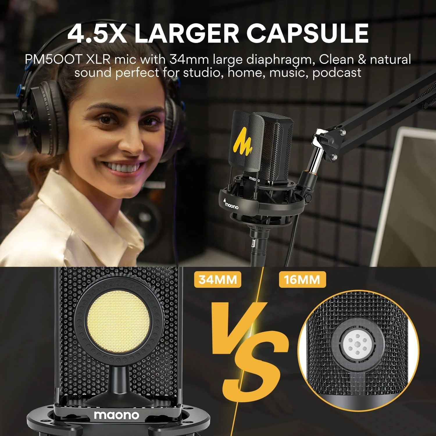 Maono AU-PM500T XLR Condenser Microphone with PS22 Audio Interface for – AL-NABAA