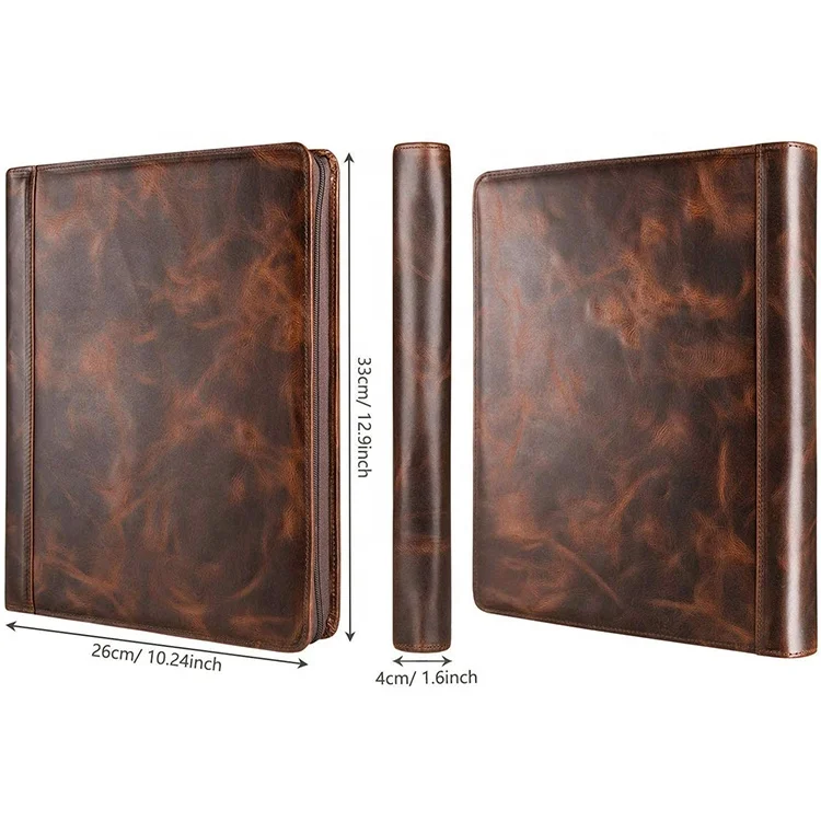 
Hot Sale Deluxe Fashion Card Slots Leather Business Document Folder 