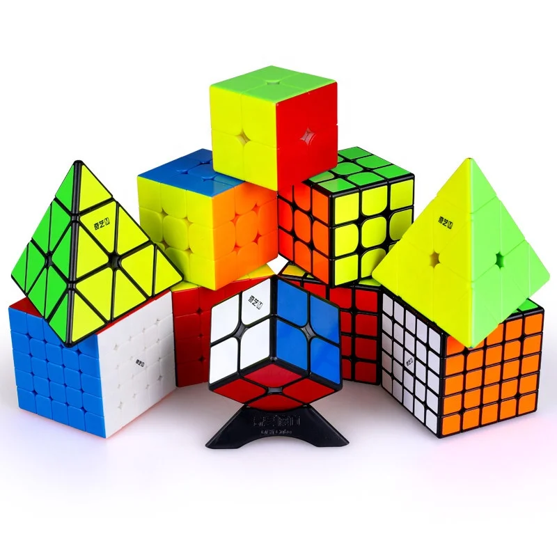 New Design QIYI MS 2x2 3x3 4x4 5x5 Pyraminx Stickerless Magnetic Speed Magic Puzzle Cube