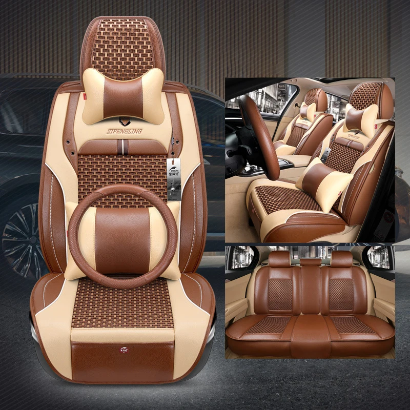 Seat Covers Pu Leather Car Seat Cover Simple With Pillows Full Set Car