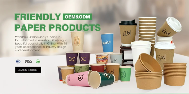 Customizable Paper Cups - Durable, Recyclable, and Biodegradable