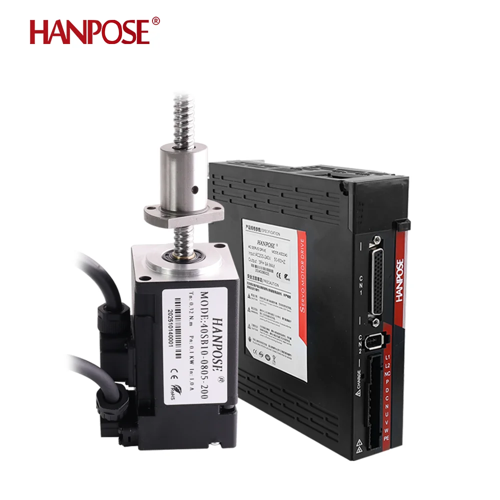 HANPOSE 3D-skrivartillbehör Nema23 Kulskruv Stegmotor 40SB10-0805-200+ASD210 L100 200 300mm