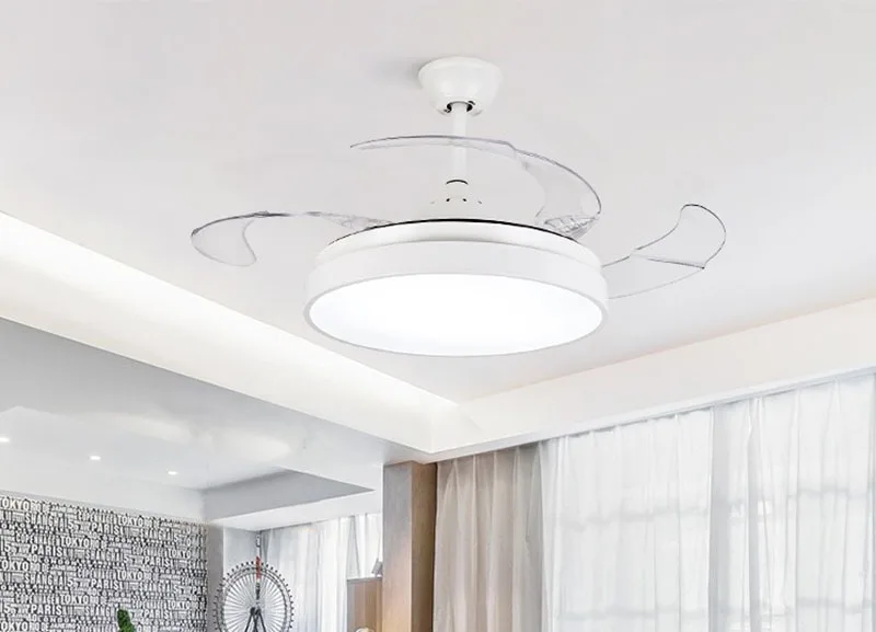 Modern Ceiling Fans with Lights Led Dimmable Ceiling Fan with Remote Face Mount Ceiling Fan Light