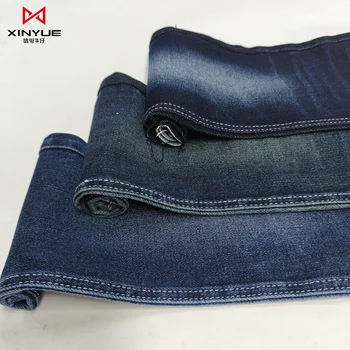 Black Color And Black Backside Chambray Denim Fabric For Woman Skinny Jeans In Cheap Price