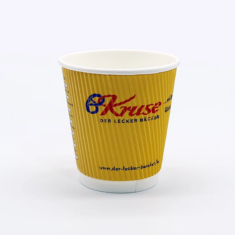 Wholesale coffee 8oz corrugated paper cups design drinking paper cup