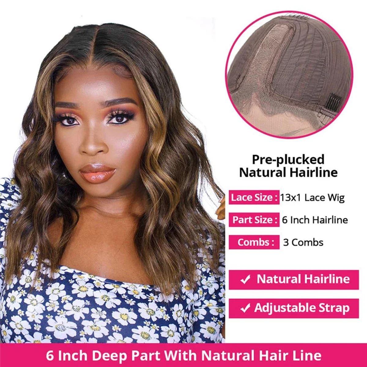 Body Wave Ombre Bob Wig Remy Human Hair T Part Lace Wig P4 30 13x5x1 180% Density_voghion.com