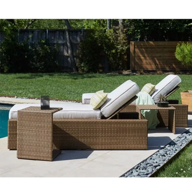 rattan double sun lounger beds - buy luxury chaise lounge,french