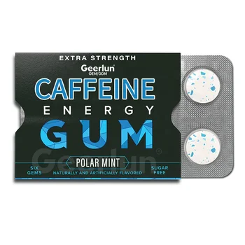 OEM ODM Polar Mint Sugar Free Caffeine Gum Stay Energy Focus Awake Caffeine Energy Chewable Gum