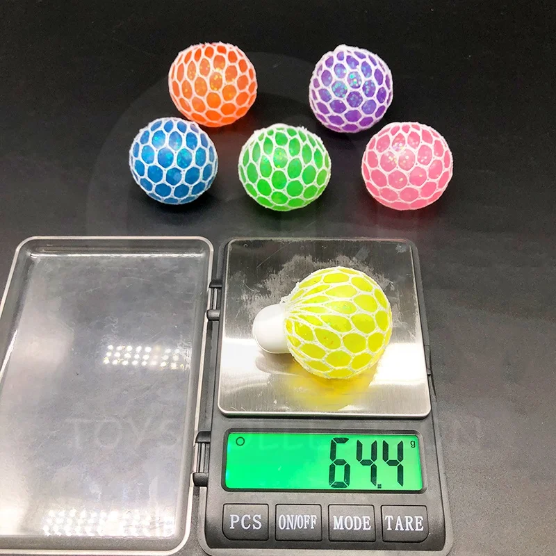 Сжимаемый антистресс Amazon 6 см ТПР мяч с золотой пудрой