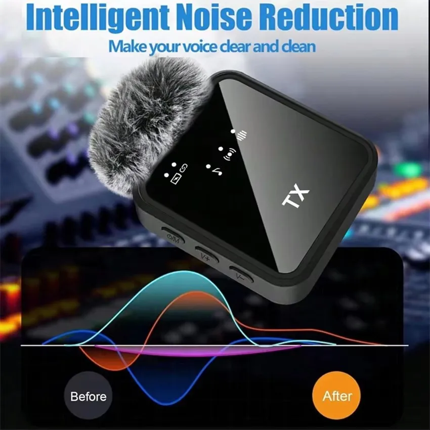 F11-2 F15 Wireless Microphone Connector 3 in 1 HandsFree Reporting Wireless Lapel Microphone for Mobile Phone Street Interview
