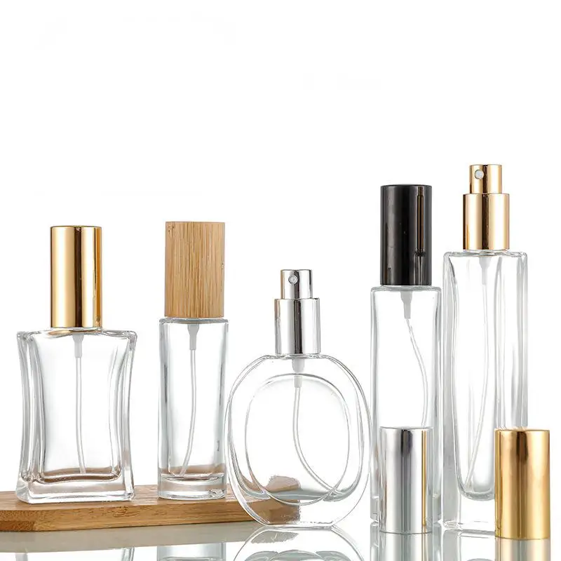 Eco-Friendly 20ml 30ml 15ml Recyclable Lightweight Flat Perfume Bottles Pump Sprayer Cosmetic Packaging Matte Surface 60ml 30ml