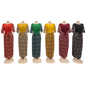 Wholesale New Summer Round Neck Printed Women's Short Sleeve Floral Fashion Dress