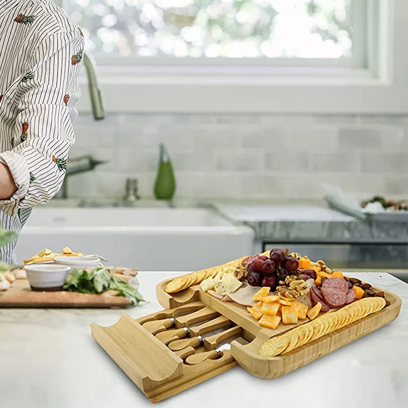 Custom Bamboo Wood Engraved Meat Bread Chopping Blocks Bambus