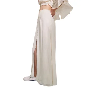 One Shoulder Top and Split Maxi  Skirt Set Women  Long Sleeve Crop Top Long Skirt 2 Piece Set for Female  Sets  Women's Suits
