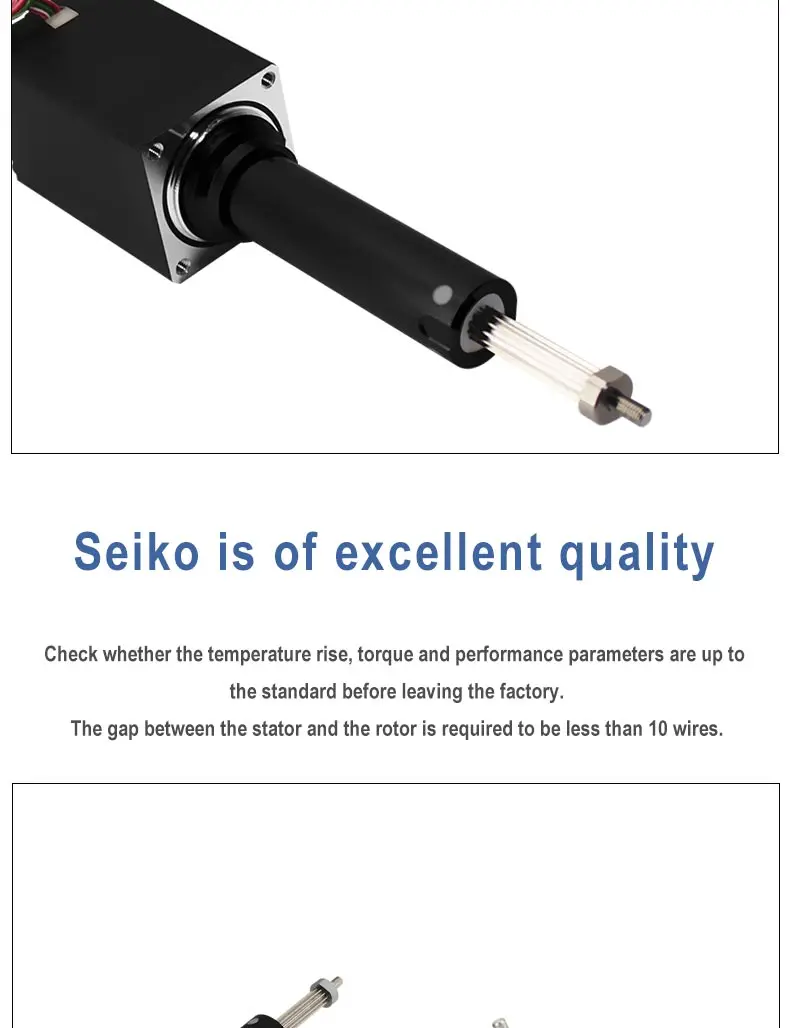 Fixed Shaft Linear Telescopic Push Rod Stepper Motor Servo Electric