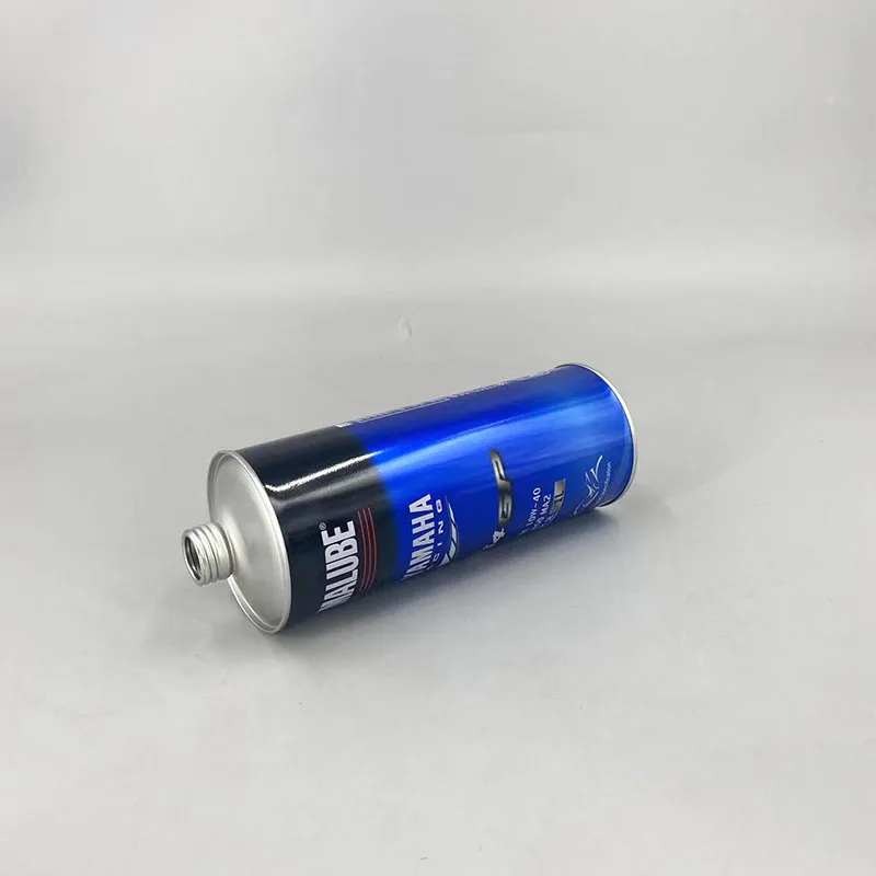 1L Round Engine Oil Can Motor Oil Tin Can With Cone Top Lid 1 Liter Printed Brake Oil Can Manufacturer