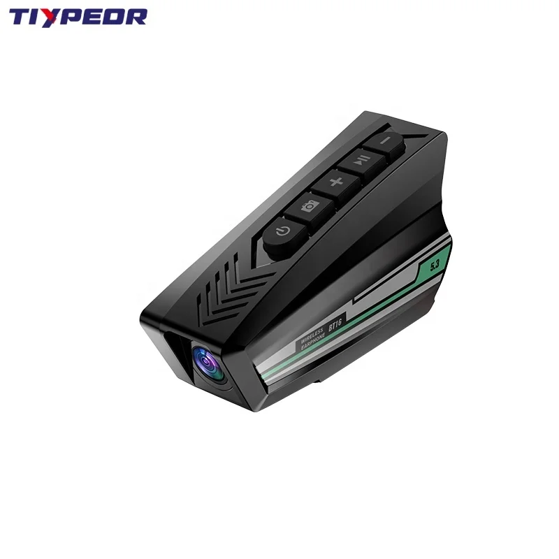 TIYPEOR Motorcycle Helmet Bluetooth Intercom System Microphone Universal Helmet with HD DVR Recorder