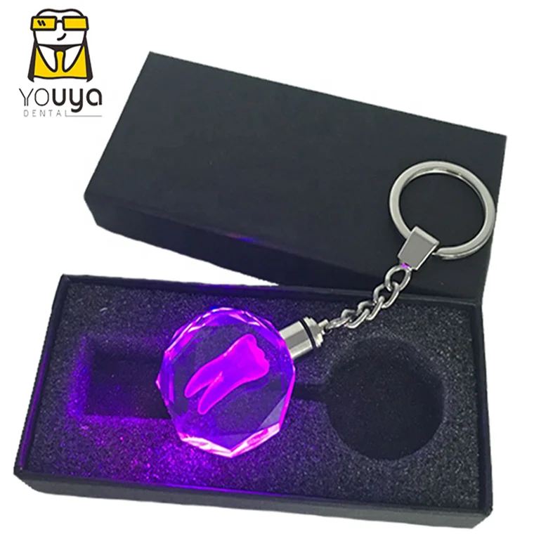 
 Персонализированный Хрустальный светодиодный стоматологический брелок для зубов, подарок для клиники  