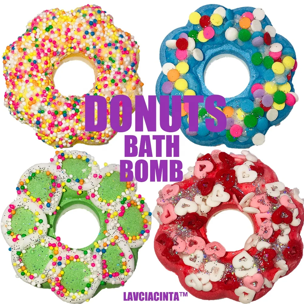 Kids Bath Bomb organic Gift Set Donuts shape